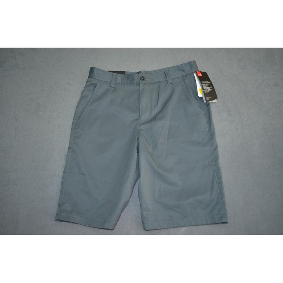 Under Armour Shorts Youth Boys Size 16 Gray Match Play Golf Loose‎ Fit Stretch - Picture 1 of 11